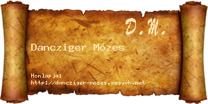 Dancziger Mózes névjegykártya